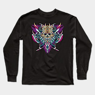 Great Skull Mecha Illustration Long Sleeve T-Shirt